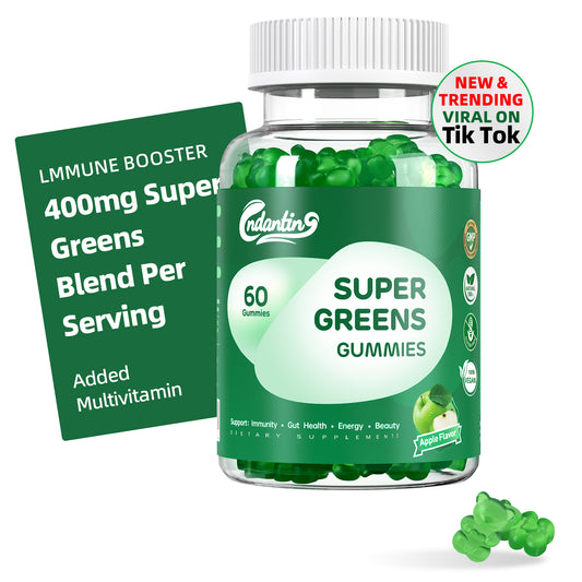 Multivitamin Super Greens Gummies - Daily Vegan Gummy Vitamins for Women, Apple Flavor | Organic Greens Blend with Vitamin C, Turmeric, Zinc, Immune Support, Energy Booster, Metabolism | 60 Count